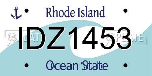 IDZ1453 Rhode Island License Plate