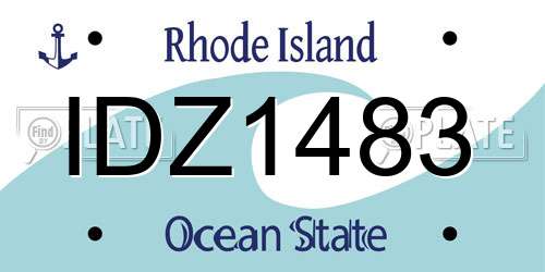 IDZ1483 Rhode Island License Plate