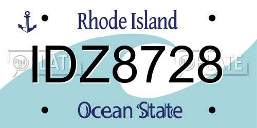 IDZ8728 Rhode Island License Plate