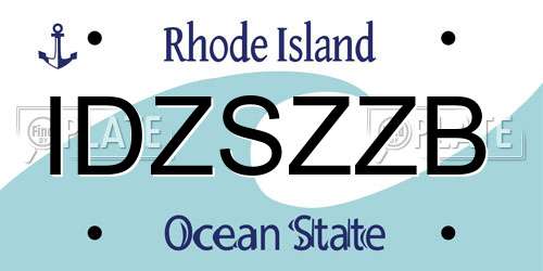IDZSZZB Rhode Island License Plate