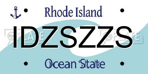 IDZSZZS Rhode Island License Plate