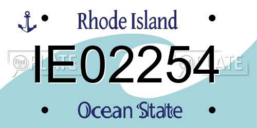 IE02254 Rhode Island License Plate