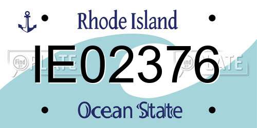 IE02376 Rhode Island License Plate
