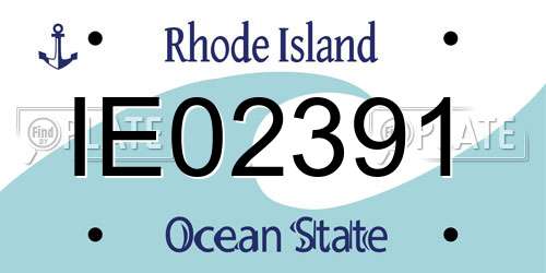 IE02391 Rhode Island License Plate