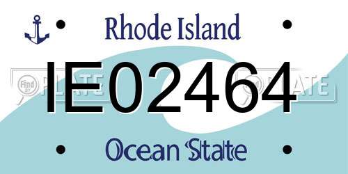 IE02464 Rhode Island License Plate