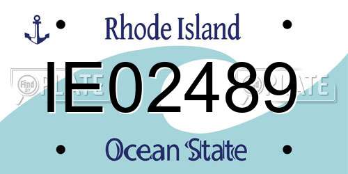 IE02489 Rhode Island License Plate