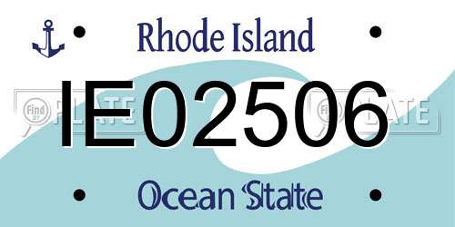 IE02506 Rhode Island License Plate