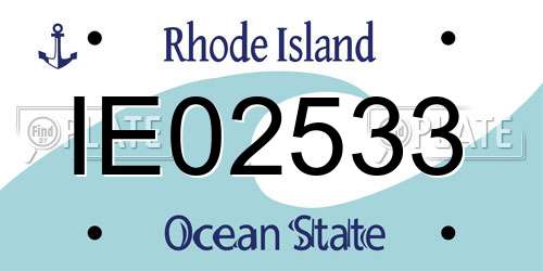 IE02533 Rhode Island License Plate