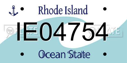 IE04754 Rhode Island License Plate