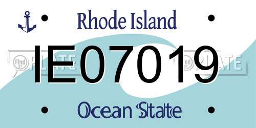 IE07019 Rhode Island License Plate
