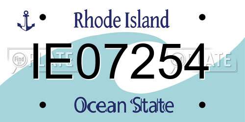 IE07254 Rhode Island License Plate