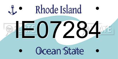 IE07284 Rhode Island License Plate