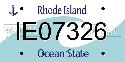 IE07326 Rhode Island License Plate