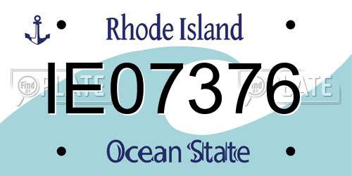 IE07376 Rhode Island License Plate