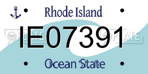 IE07391 Rhode Island License Plate