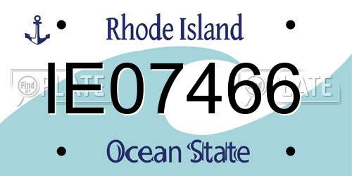 IE07466 Rhode Island License Plate