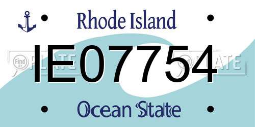 IE07754 Rhode Island License Plate