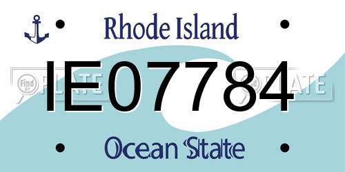 IE07784 Rhode Island License Plate