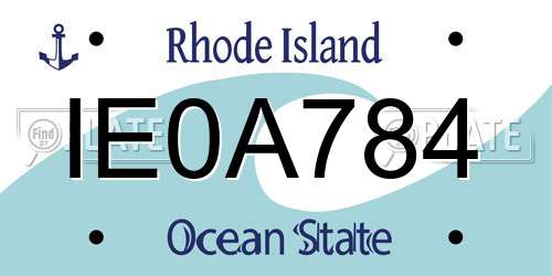 IE0A784 Rhode Island License Plate