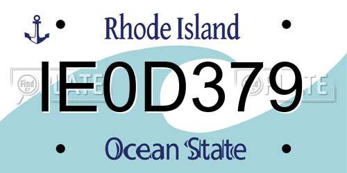 IE0D379 Rhode Island License Plate