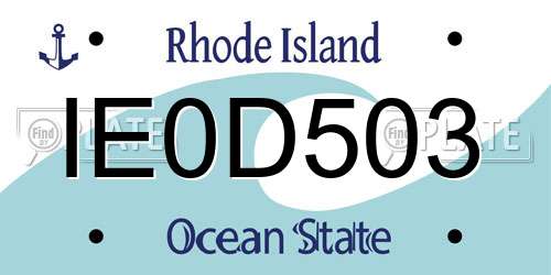 IE0D503 Rhode Island License Plate