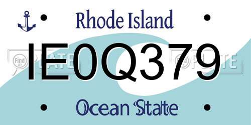 IE0Q379 Rhode Island License Plate