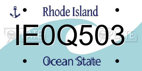 IE0Q503 Rhode Island License Plate