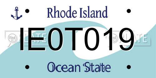 IE0T019 Rhode Island License Plate