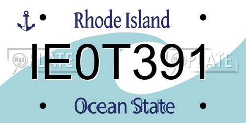 IE0T391 Rhode Island License Plate