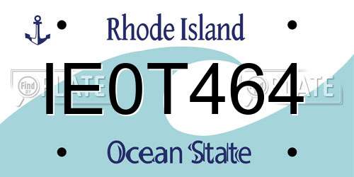 IE0T464 Rhode Island License Plate