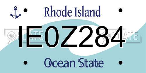 IE0Z284 Rhode Island License Plate