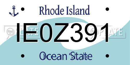 IE0Z391 Rhode Island License Plate