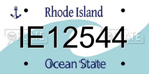 IE12544 Rhode Island License Plate