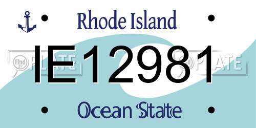 IE12981 Rhode Island License Plate