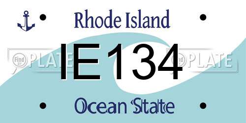 IE134 Rhode Island License Plate