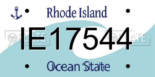 IE17544 Rhode Island License Plate