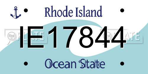 IE17844 Rhode Island License Plate