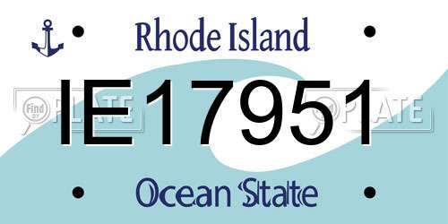 IE17951 Rhode Island License Plate