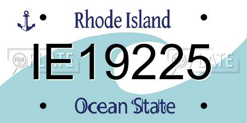 IE19225 Rhode Island License Plate