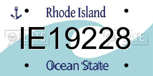 IE19228 Rhode Island License Plate