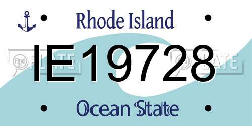 IE19728 Rhode Island License Plate
