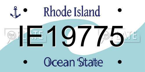 IE19775 Rhode Island License Plate