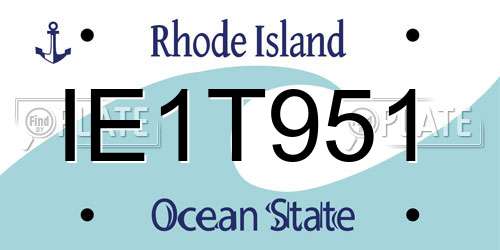 IE1T951 Rhode Island License Plate
