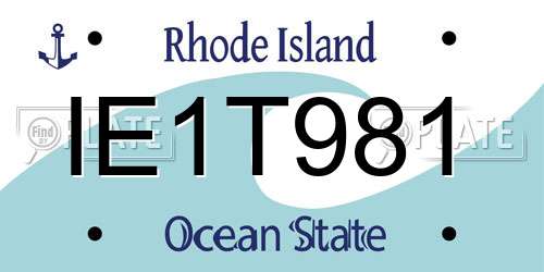 IE1T981 Rhode Island License Plate