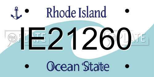 IE21260 Rhode Island License Plate