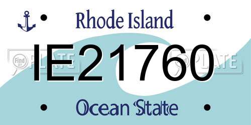 IE21760 Rhode Island License Plate