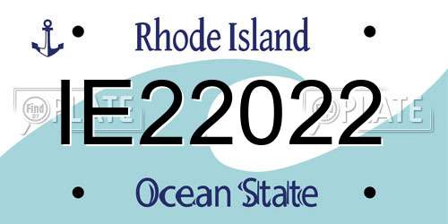 IE22022 Rhode Island License Plate