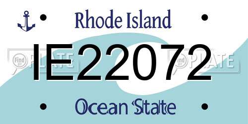 IE22072 Rhode Island License Plate