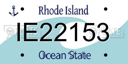 IE22153 Rhode Island License Plate