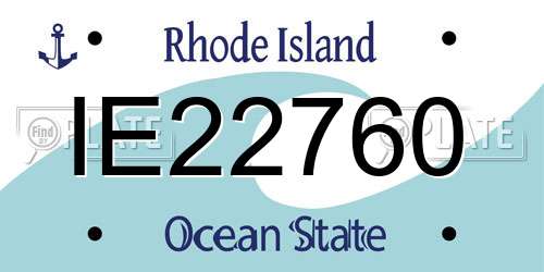 IE22760 Rhode Island License Plate